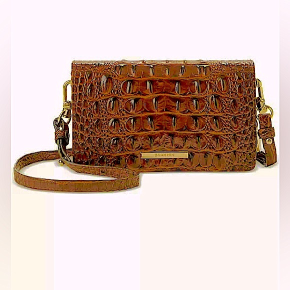Brahmin Handbags - Brahmin Michelle Crossbody Bag 9” X 6” Croc Embossed Leather!! W/Card slots